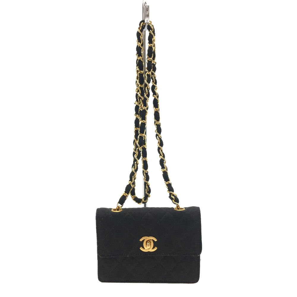 Chanel Mini Matelasse Jersey Leather Chain Shoulder Bag